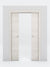 Nova Flush Braga Crema Matrix Laminated Modern Double Pocket Door - Doors and Beyond
