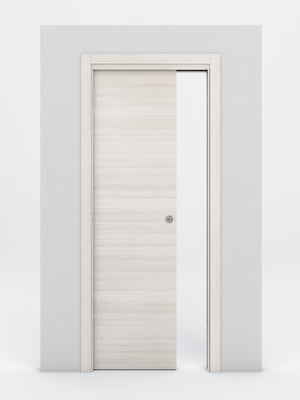 Nova Flush Braga Crema Matrix Laminated Modern Pocket Door - Doors and Beyond