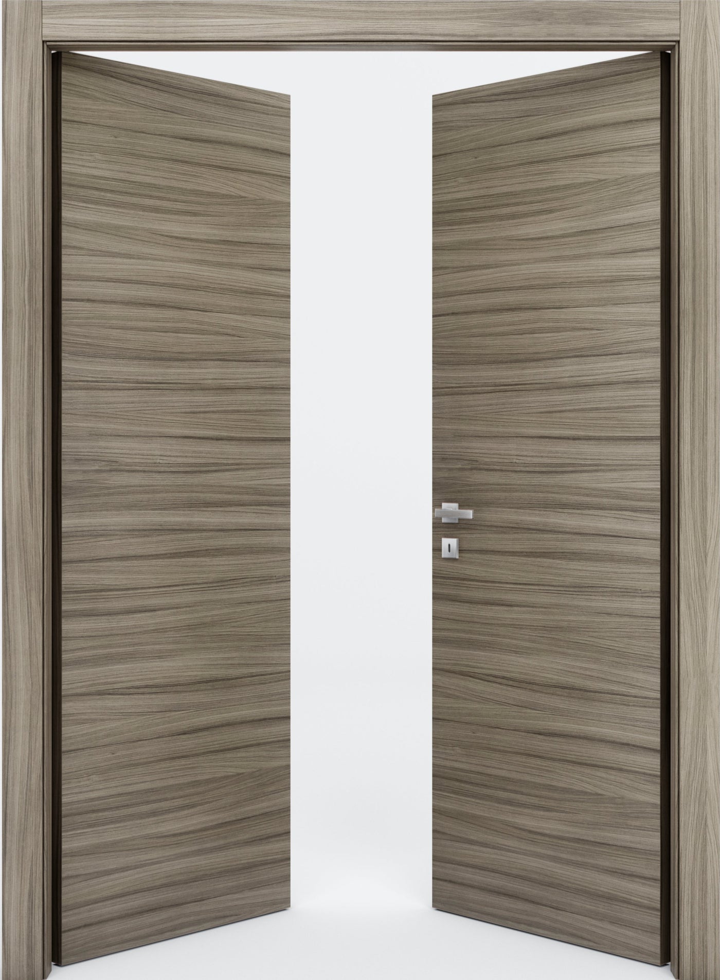 Nova Flush Braga Palissandro Matrix CPL Modern Double Pre-Hung Door - Doors and Beyond