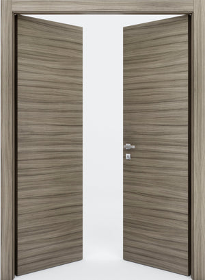 Nova Flush Braga Palissandro Matrix CPL Modern Double Pre-Hung Door - Doors and Beyond