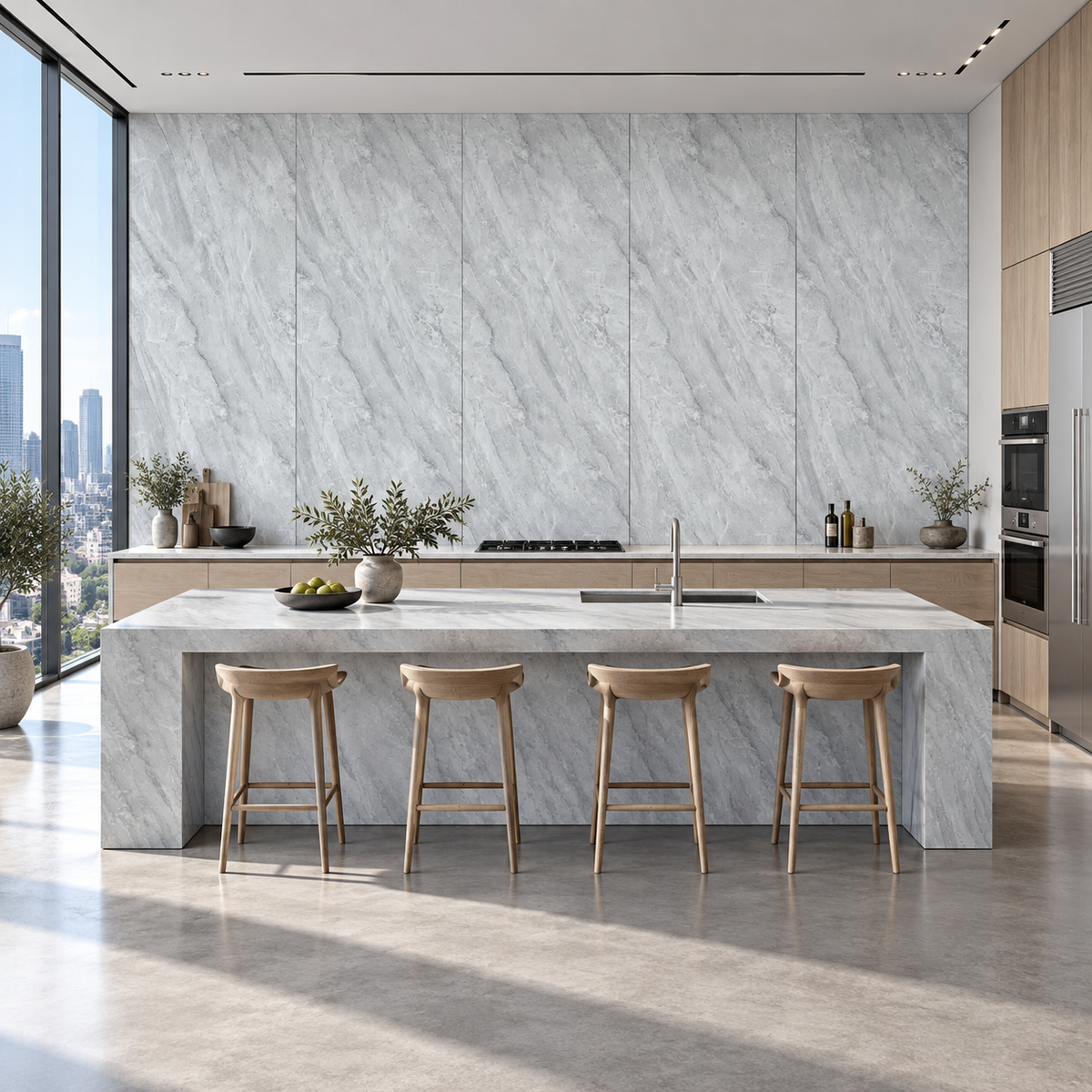 VILO Wall SPC Smoky ash embossed matt 47 1/4" x 104 5/16" - Doors and Beyond