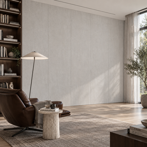 VOX Wall SPC Mineral light grey embossed matt 43 5/16" x 110 1/4" - Doors and Beyond
