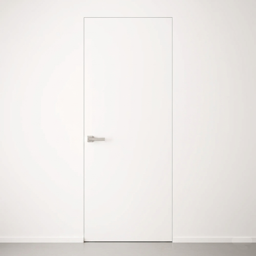 Primed Solid Frameless Door Example For Painting Pure White - Doors and Beyond