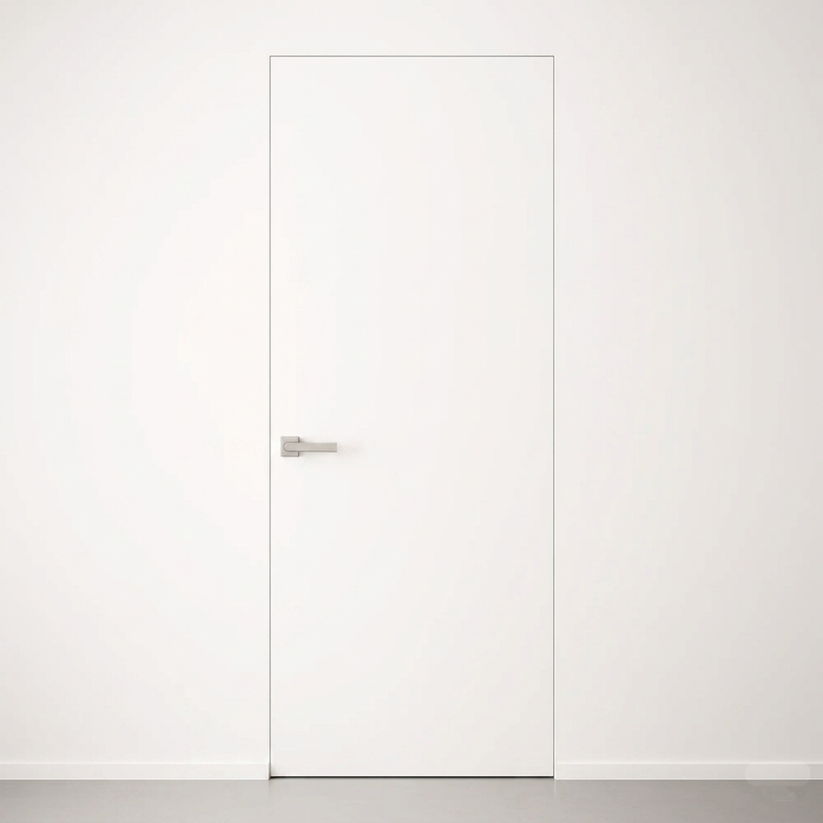 Primed Solid Frameless Door Example For Painting Pure White - Doors and Beyond