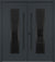 Nova Inox S1 Modern Exterior Double Door 72x80 - Unit 74x81 1/2 Black Stainless Steel - Gray