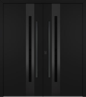 Nova Inox S2 Modern Exterior Double Door 72x80 - Unit 74x81 1/2 Black Stainless Steel - Black - Doors and Beyond