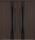 Nova Inox S2 Modern Exterior Double Door 72x80 - Unit 74x81 1/2 Black Stainless Steel - Brown