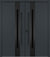 Nova Inox S2 Modern Exterior Double Door 72x80 - Unit 74x81 1/2 Black Stainless Steel - Gray