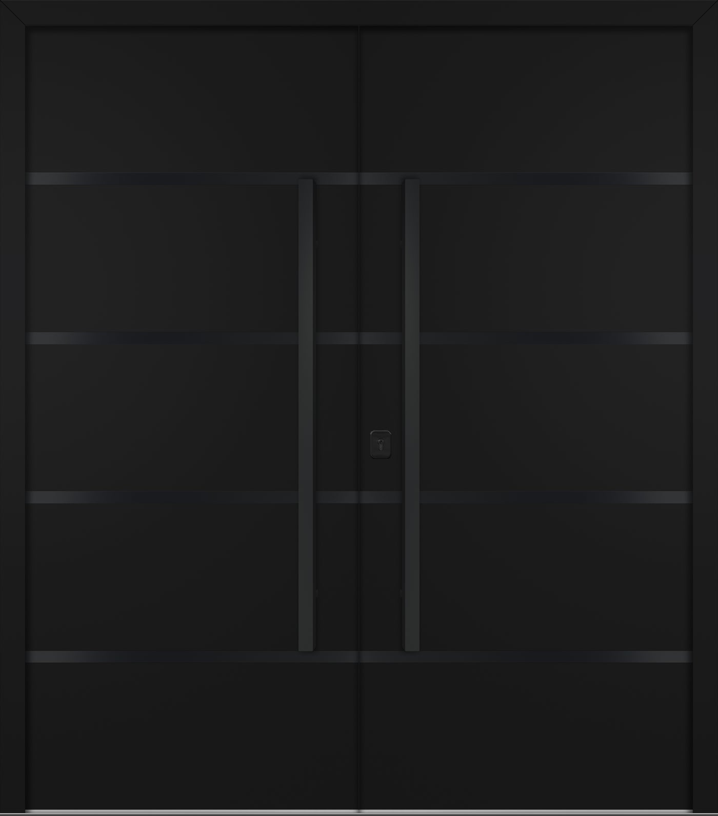 Nova Inox S3 Modern Exterior Double Door 72x80 - Unit 74x81 1/2 Black Stainless Steel - Black - Doors and Beyond