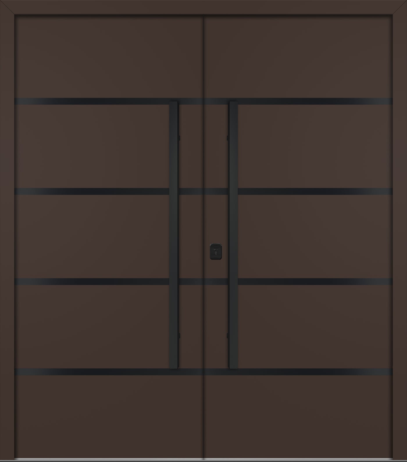 Nova Inox S3 Modern Exterior Double Door 72x80 - Unit 74x81 1/2 Black Stainless Steel - Brown - Doors and Beyond