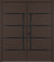 Nova Inox S3 Modern Exterior Double Door 72x80 - Unit 74x81 1/2 Black Stainless Steel - Brown