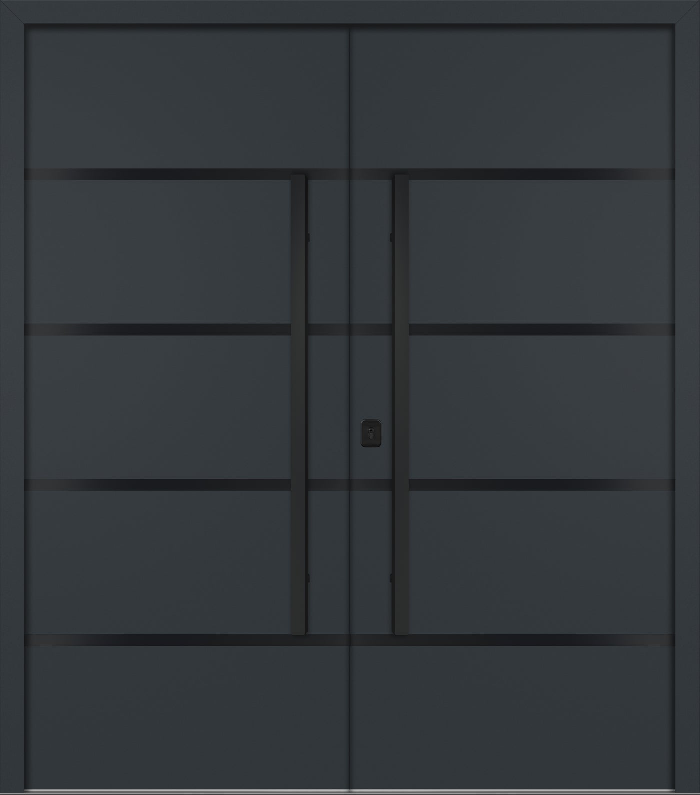 Nova Inox S3 Modern Exterior Double Door 72x80 - Unit 74x81 1/2 Black Stainless Steel - Gray - Doors and Beyond
