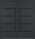 Nova Inox S3 Modern Exterior Double Door 72x80 - Unit 74x81 1/2 Black Stainless Steel - Gray