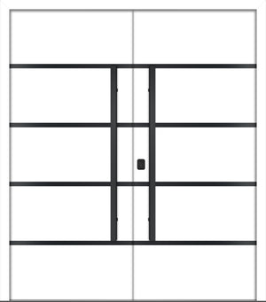 Nova Inox S3 Modern Exterior Double Door 72x80 - Unit 74x81 1/2 Black Stainless Steel - White - Doors and Beyond