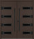 Nova Inox S4 Modern Exterior Double Door 72x80 - Unit 74x81 1/2 Black Stainless Steel - Brown