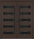 Nova Inox S5 Modern Exterior Double Door 72x80 - Unit 74x81 1/2 Black Stainless Steel - Brown