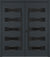Nova Inox S5 Modern Exterior Double Door 72x80 - Unit 74x81 1/2 Black Stainless Steel - Gray