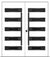 Nova Inox S5 Modern Exterior Double Door 72x80 - Unit 74x81 1/2 Black Stainless Steel - White