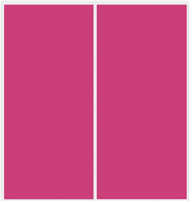 Custom Sliding White Aluminum Doors - Style 01 - 2 doors  - Pink Glass