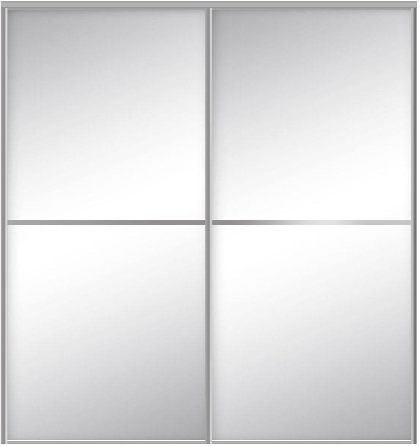 Custom Sliding Aluminum Doors - Style 02 - 2 doors  - MIrror
