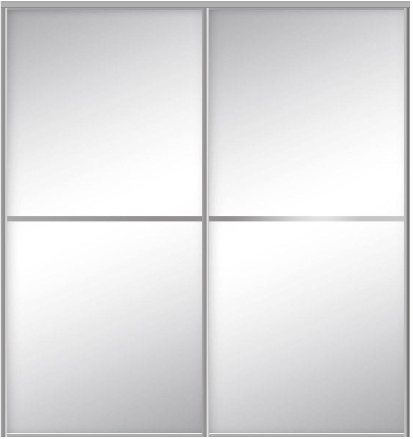 Custom Sliding Aluminum Doors - Style 02 - 2 doors  - MIrror - Doors and Beyond