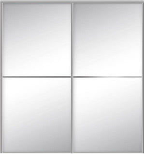 Custom Sliding Aluminum Doors - Style 02 - 2 doors  - MIrror - Doors and Beyond