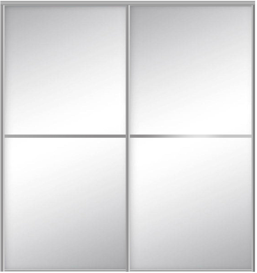 Custom Sliding Aluminum Doors - Style 02 - 2 doors  - MIrror - Doors and Beyond