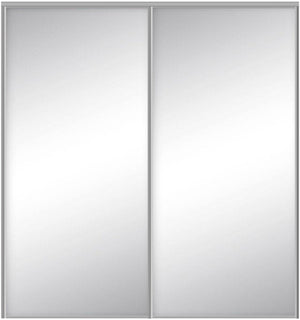 Custom Sliding Aluminum Doors - Style 01 - 2 doors  - MIrror - Doors and Beyond