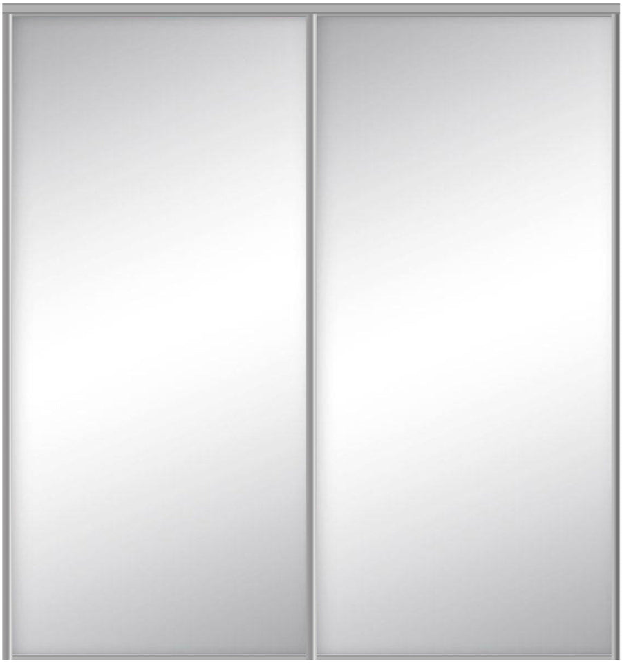 Custom Sliding Aluminum Doors - Style 01 - 2 doors  - MIrror - Doors and Beyond