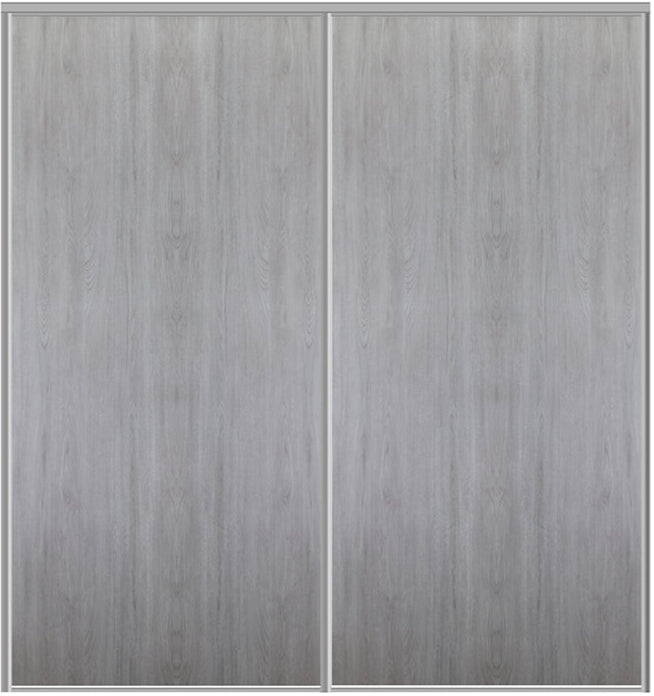 Custom Sliding Aluminum Doors - Style 01 - 2 doors  - Light Gray - Doors and Beyond