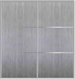 Custom Sliding Aluminum Doors - Style 03 - 2 doors  - Light Gray - Doors and Beyond