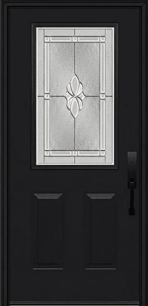 ProVia Legacy Single Entry Door 430 Style Somerset Decorative Glass with Zinc Caming and Low-E - Doors and Beyond