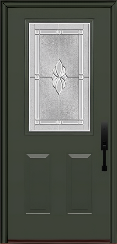 ProVia Legacy Single Entry Door 430 Style Somerset Decorative Glass with Zinc Caming and Low-E - Doors and Beyond