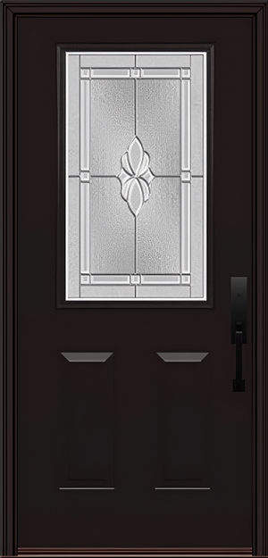 ProVia Legacy Single Entry Door 430 Style Somerset Decorative Glass with Zinc Caming and Low-E - Doors and Beyond