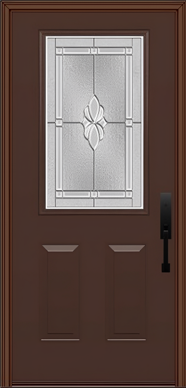 ProVia Legacy Single Entry Door 430 Style Somerset Decorative Glass with Zinc Caming and Low-E - Doors and Beyond
