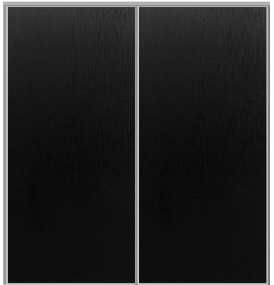 Custom Sliding Aluminum Doors - Style 01 - 2 doors  - Black Ash