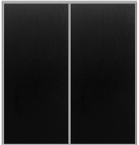 Custom Sliding Aluminum Doors - Style 01 - 2 doors  - Black Ash - Doors and Beyond