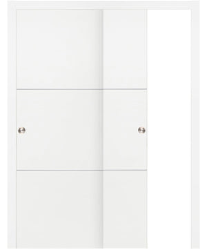 Nova Graffiti Soft White Laminated Modern Bypass Door - Doors and Beyond