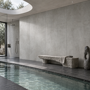 VOX Wall SPC Smoky concrete embossed matt 43 5/16" x 110 1/4" - Doors and Beyond