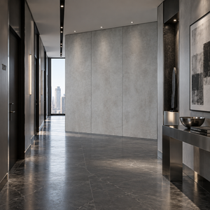 VOX Wall SPC Smoky concrete embossed matt 43 5/16" x 110 1/4" - Doors and Beyond