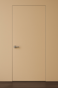 Primed Solid Frameless Door Example For Painting Soft Caramel Beige - Doors and Beyond