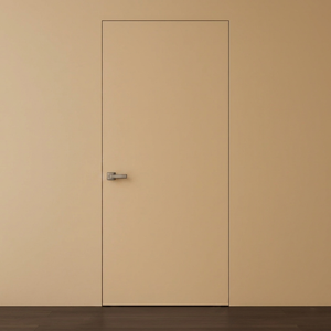 Primed Solid Frameless Door Example For Painting Soft Caramel Beige - Doors and Beyond