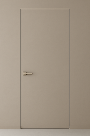 Primed Solid Frameless Door Example For Painting Soft Grey - Doors and Beyond