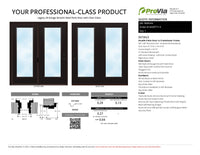 ProVia Legacy Steel 20GA Heavy Duty Patio Double Door Downsized 68x80 Rustic Bronze/Rustic Bronze Double Pane Low-E W Argon Gas - Doors and Beyond