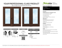 ProVia Legacy Steel 20GA Heavy Duty Patio Double Door Fullsized 64x80 Tudor Brown/Tudor Brown Double Pane Low-E W Argon Gas - Doors and Beyond