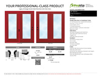 ProVia Legacy Steel 20GA Heavy Duty Patio Double Door Downsized 72x80 Vallis Red/Vallis Red Double Pane Low-E W Argon Gas - Doors and Beyond