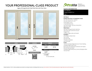 ProVia Legacy Steel 20GA Heavy Duty Patio Double Door Fullsized 68x80 Sandpiper Beige/Sandpiper Beige Double Pane Low-E W Argon Gas - Doors and Beyond