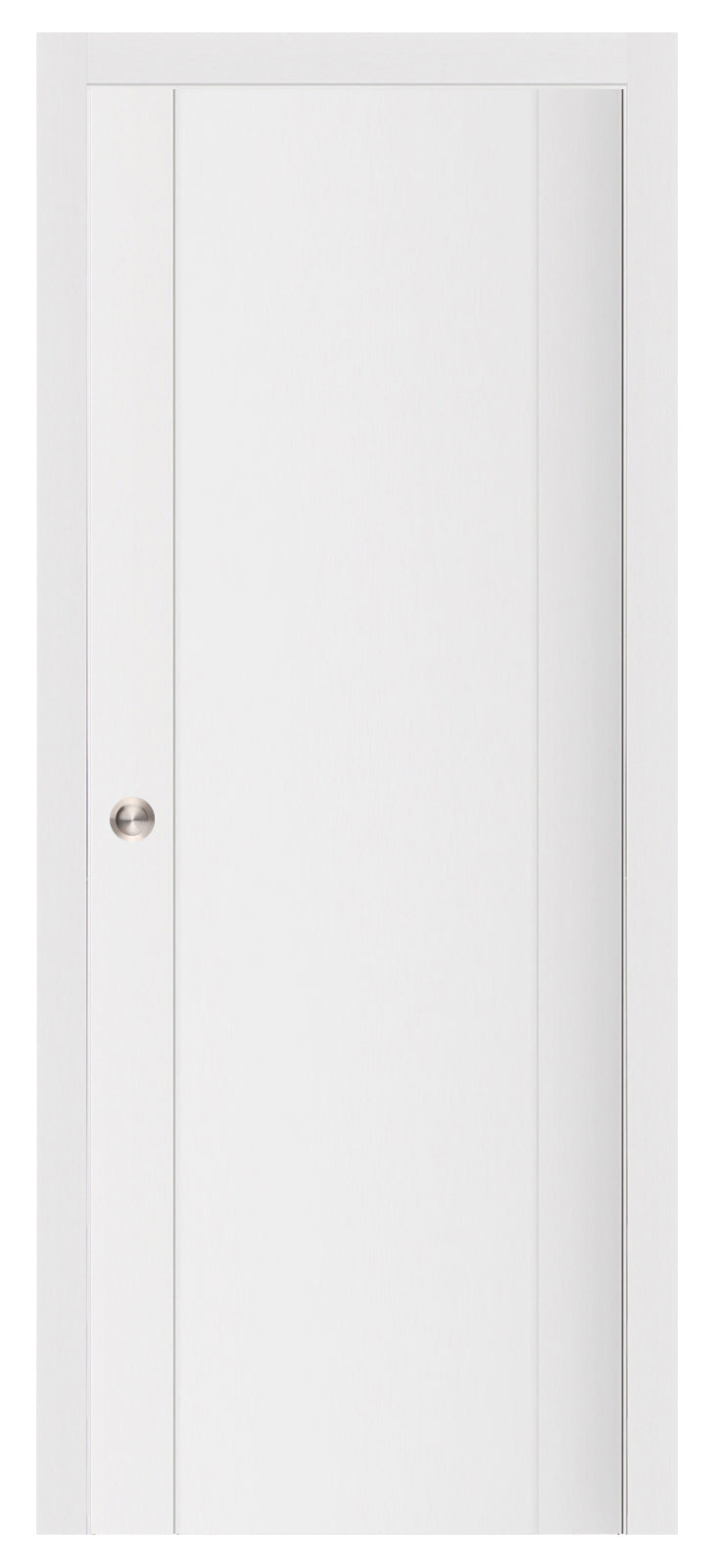 Nova Stile 001 Soft White Laminated Modern Pocket Door - Doors and Beyond