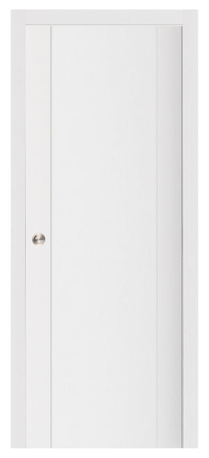Nova Stile 001 Soft White Laminated Modern Pocket Door - Doors and Beyond