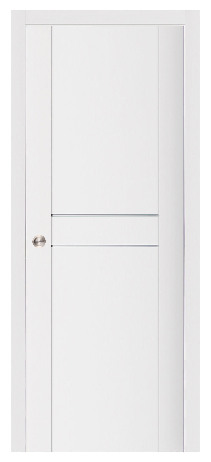 Nova Stile 003 Soft White Laminated Modern Pocket Door - Doors and Beyond